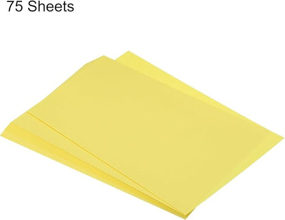 MECCANIXITY 75 Sheets A4 Colored Print Copy Paper 8.3" x 11.7" Origami Paper Printer Paper 80gsm for Printing, Document Copying, Art Craft,Bright Yellow