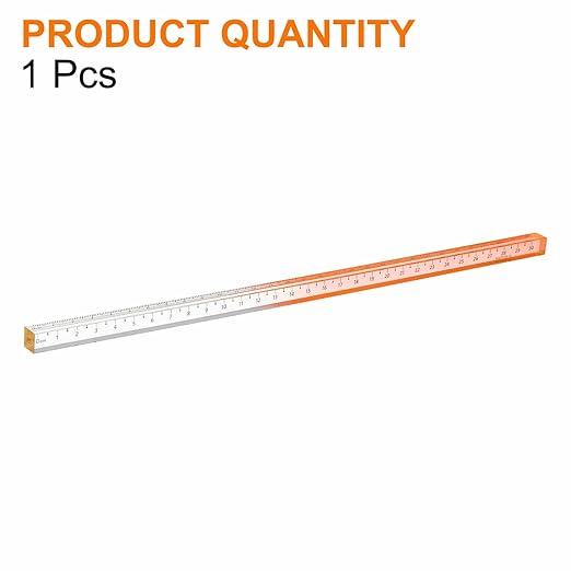 HARFINGTON Acrylic Clear Straight Rulers 30cm Metric Transparent Gradient Three-Dimensional Plastic Ruler Square Cube Measuring Tool for Classroom Office, Orange