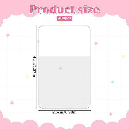 480pcs Sticky Index Tabs, Writable File Tab, Page Markers Tabs, White PET Sticky Notes for Reading, Bible Journaling, Office Filing, Color Coding & Book Annotation(1.6 X 1 Inch)