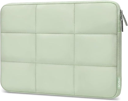 MOSISO 15-15.6 inch Laptop Case, 16 inch Puffy Laptop Sleeve Compatible with MacBook Pro 16 M4 M3 M2 M1, HP, Dell, ASUS, Lenovo Notebook, Rectangle Quilted Puffer Computer Bag for Women, Sage Green