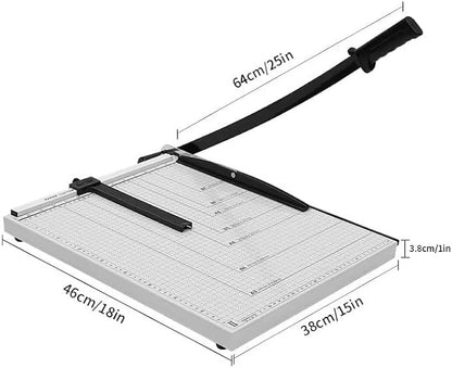 Guillotine Paper Cutter 18 Inch - Professional Large Paper Heavy Duty Trimmer, Steel Base 12-Sheet Capacity for Cardstock & Photos, Safety Lock & Self-Sharpening Blade for Office, School, Craft Studio