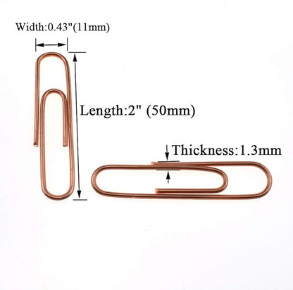 HAHIYO Paper Clips Large 2 inches Length Rose Gold Paperclips Vinyl Coated Prevent Scratching Tearing The Pages Sturdy for Bookmark Organize Home Office School 80 Pack