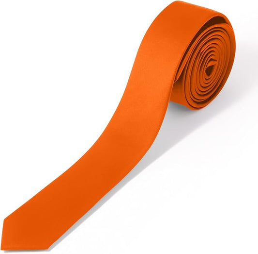 Skinny Ties Black Ties For Men and Women Solid Pure Color 1.58" (4CM) Plain Formal Slim Neckties