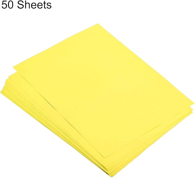 MECCANIXITY 50 Sheets Colored Copy Paper 8.3 x 5.8 Inch Printer Paper 80gsm Bright Yellow for Office Printing, Document Copying, Invitations, Forms, Art Projects