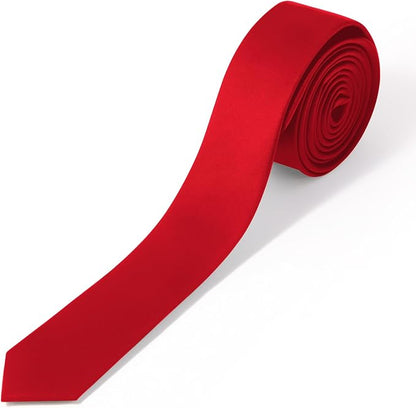 Skinny Ties Black Ties For Men and Women Solid Pure Color 1.58" (4CM) Plain Formal Slim Neckties