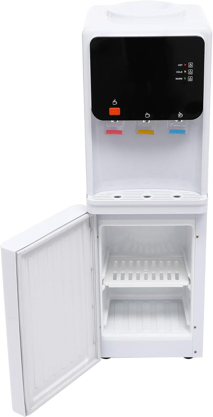 Top Loading Water Cooler, Standing Water Dispenser with 3 Temperature Settings - Hot, Warm and Cold Water, Child Safety Lock, Water Cooler Dispenser for Homes, Kitchens, Offices, Dorms (Black White)