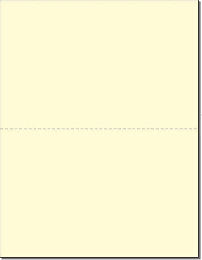 NextDayLabels - Pack of 500 Sheets, 8-1/2 x 11" Letter Size Perforated Paper (Canary, Perf @ 5-1/2")