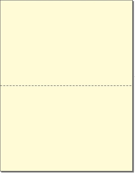NextDayLabels - Pack of 500 Sheets, 8-1/2 x 11" Letter Size Perforated Paper (Canary, Perf @ 5-1/2")
