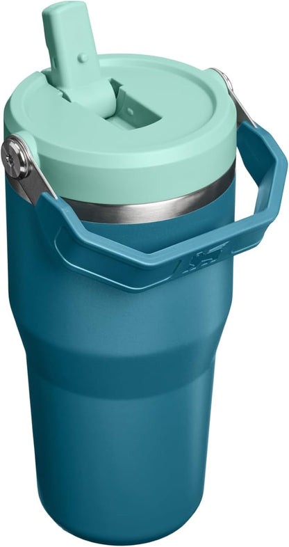 STANLEY IceFlow 2.0 Flip Straw Tumbler with Handle 30 oz | Twist On Lid and Flip Up Straw | Leak Resistant Water Bottle | Insulated Stainless Steel | BPA-Free | Coastal Teal