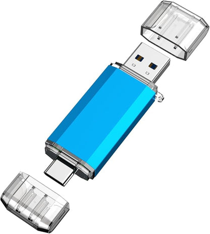 KOOTION USB C Flash Drive 256GB 2 in 1 OTG USB 3.0/Type C Thumb Drive Dual Drive USB C Memory Stick for Smartphone Laptop Tablet PC, Blue