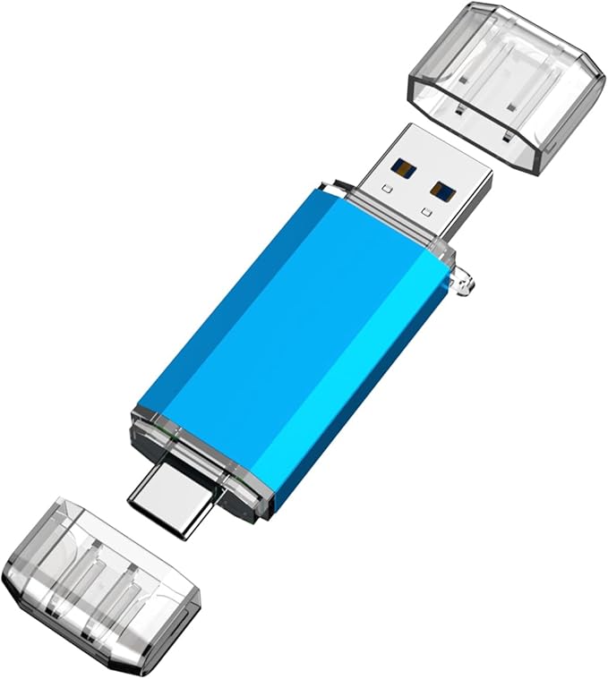 KOOTION USB C Flash Drive 128GB 2 in 1 OTG USB 3.0/Type C Thumb Drive Dual Drive USB C Memory Stick for Smartphone/Laptop/Tablet/PC - 128G, Blue