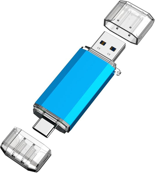 KOOTION USB C Flash Drive 64GB 2 in 1 OTG USB 3.0/Type C Thumb Drive Dual Drive USB C Memory Stick for Smartphone Laptop Tablet PC, Blue
