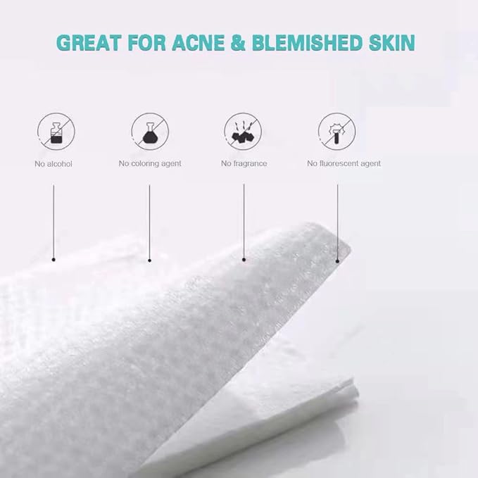 MSOEUESO Cotton Facial Tissues – 100-Count Soft Disposable Face Towels for Sensitive Skin, Makeup Removal & Desk Skincare