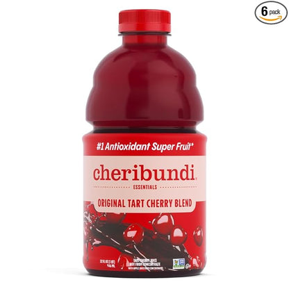 Cheribundi Tart Cherry Juice Original | Tart Cherry Juice Sweetened with Apple Juice | Athletes Recovery Drink | Promotes Restorative Sleep, Muscle Recovery & Boosts Performance | 32 floz (6 Pack)