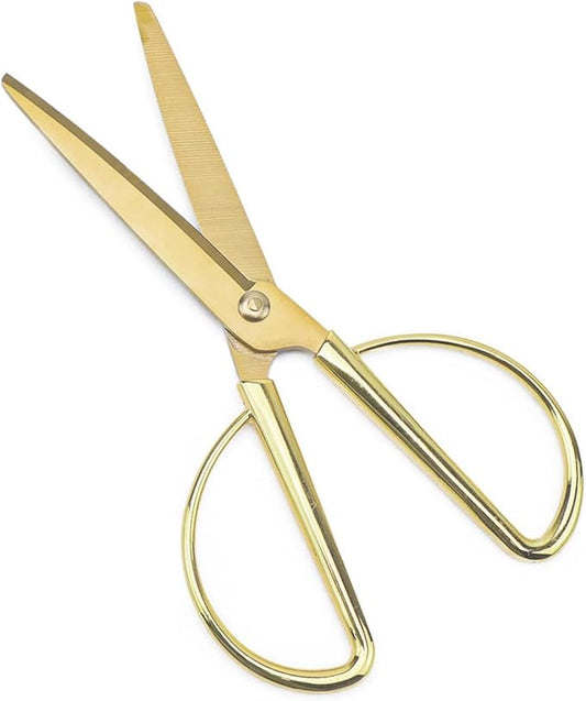 NatSumeBasics 6.5“ Gold Scissors Vintage Craft Tailor Scissors Stainless Steel Professional Fabric Dressmaker Shears for Cutting Cloth Leather (Vintage)