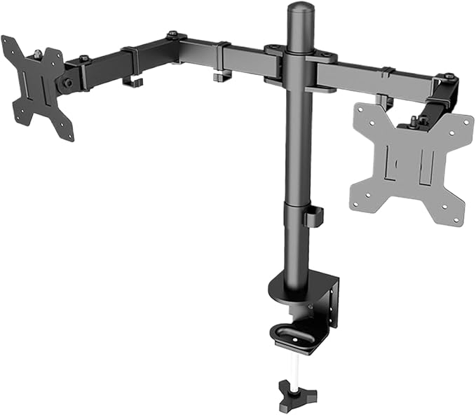 Monitor Stand, Fully Adjustable Ergonomic Rack, Computer Screen Desk Mount, Height Adjustable Space Saving Riser for Video Watching Coding Office Home Gamers E Programmers Work Setup