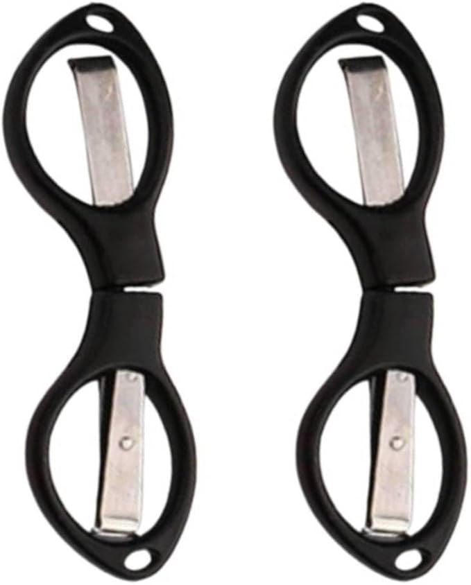 2PCS 4" Mini Foldable Scissors,Portable Small Scissors, Safety Folding Pocket Scissor, Suitable for Travel, Home, Office, Craft, Sewing, Outdoors Accessories Black