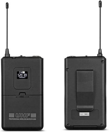 WENWEN Wireless Microphone System UHF 4 Channel 2 Handheld Mic 2 Headset 2 Lavalier Bodypack 2 Lapel Mic Pro Karaoke System Speaking Conference Wedding Party