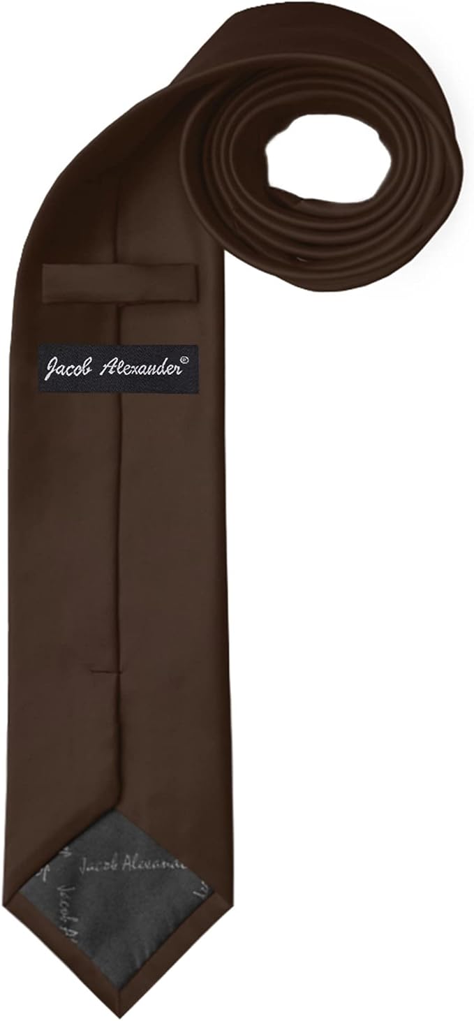 Jacob Alexander Solid Color Mens Tie - Soft-lined Necktie - Timeless Formal Look for Weddings and Business - (Regular Size)