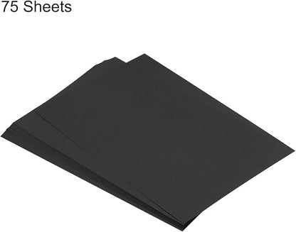 MECCANIXITY 75 Sheets A4 Colored Print Copy Paper 8.3" x 11.7" Origami Paper Printer Paper 80gsm for Printing, Document Copying, Art Craft,Black