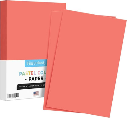 Salmon Pastel Colored Paper - Perfect for Documents, Invitations, Posters, Flyers, Menus, Arts and Crafts | 11" x 17" | Regular 20lb Bond (75gsm) Paper - Smooth Finish | Bulk Pack of 100 Sheets