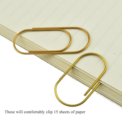 HAHIYO Paper Clips 2 inches (50mm) Length Gold Wide Paperclips Vinyl Coated Prevent Scratching Tearing The Pages Sturdy for Bookmark Organize Home Office School 30 Pack