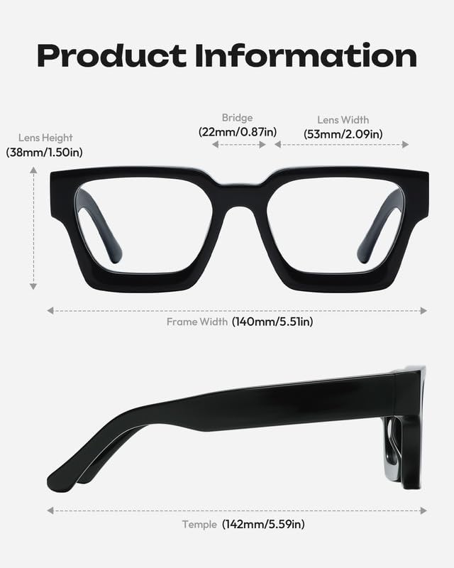 Blue Light Blocking Glasses - Anti Glare & Eyestrain, 99% Filter, Lightweight Acetate Frame for Gaming/Office/Reading