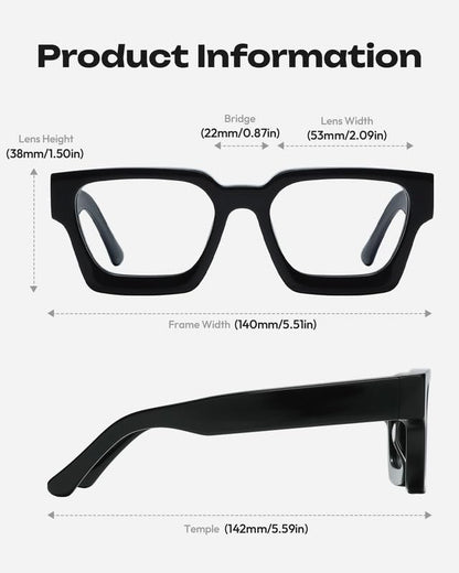 Blue Light Blocking Glasses - Anti Glare & Eyestrain, 99% Filter, Lightweight Acetate Frame for Gaming/Office/Reading