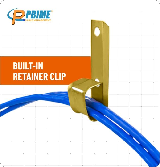 3/4 Inch Heavy Duty Metal Cable & Wire Support J-Hook Hangers W/Angle Clip, attaching horizontal surfaces (Ceilings, beams K) & 1/4 inch threaded rod Cable & Wire Management