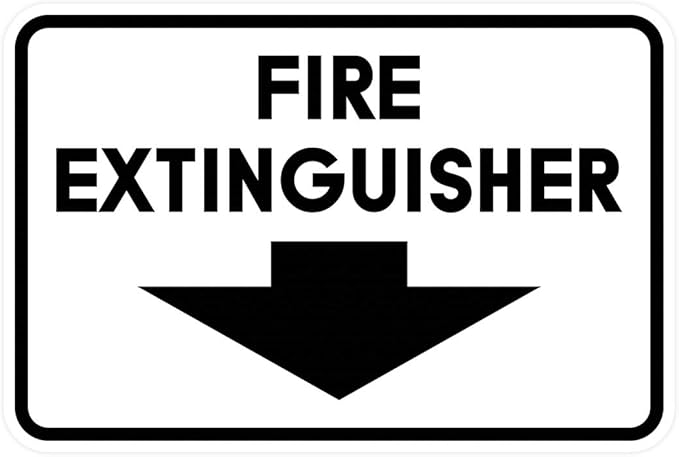 Signs ByLITA Classic Framed Fire Extinguisher (White) - Large