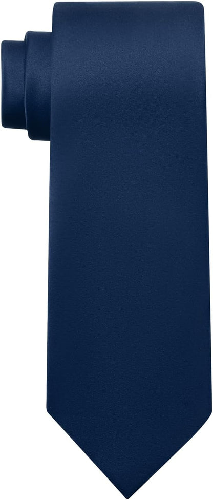 KOOELLE Men's Ties Solid Pure Color Plain Neckties Formal Black Ties For Men