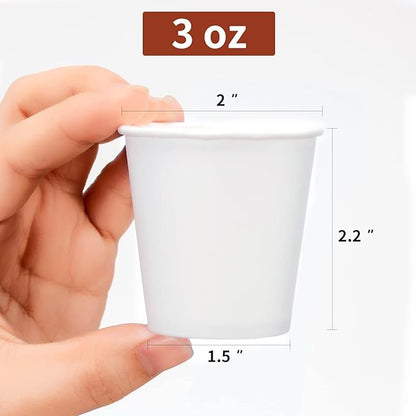 RACETOP [3 oz 500 pack] Disposable Paper Bathroom Cups, Small Coffee Cups, Mouthwash Cups, Bath Paper Cups Ideal for Bathroom, Mouthwash (3oz 500count) (500)