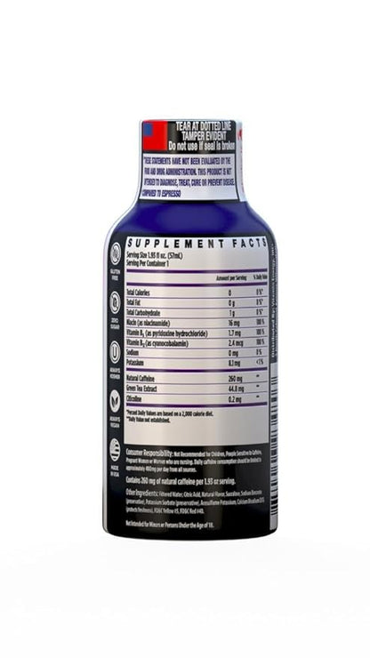 Vitamin Energy Immune+ Extra Strength Energy Shot Grape 8 Pack, 260mg Natural Caffeine, B-Vitamins, Citicoline, Green Tea, Immunity & Focus Support, Zero Sugar, Gluten-Free 1.93 fl oz