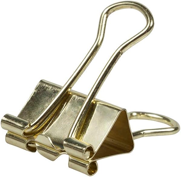JAM PAPER Colorful Binder Clips - Small - 3/4 Inch (19 mm) - Gold Binderclips - 25/Pack