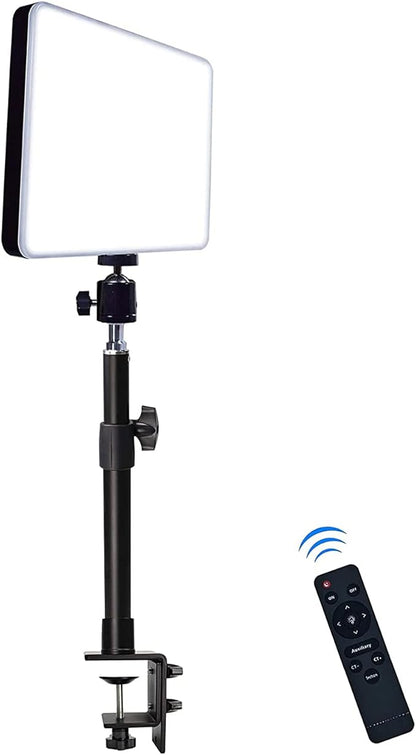 LED Desk Bi-Color Key Light with C-clamp, 2700K-5700K Dimmable with Wireless Remote for Studio Photography Lighting/Zoom Conference/Video Recording/YouTube Tiktok Live/Game Streaming