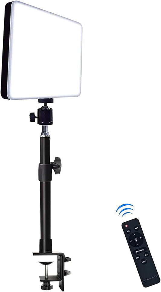 LED Desk Bi-Color Key Light with C-clamp, 2700K-5700K Dimmable with Wireless Remote for Studio Photography Lighting/Zoom Conference/Video Recording/YouTube Tiktok Live/Game Streaming