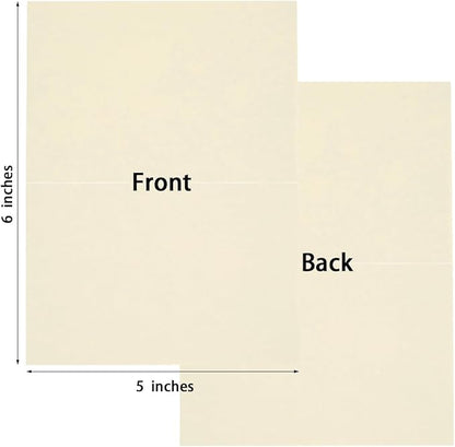 50 Pack Blank Cards Folded Cardstock Thank You Blank Greeting Cards for Invitations, Wedding, Greeting Cards, All Occasion DIY, 3x5 Folded Cards Cream