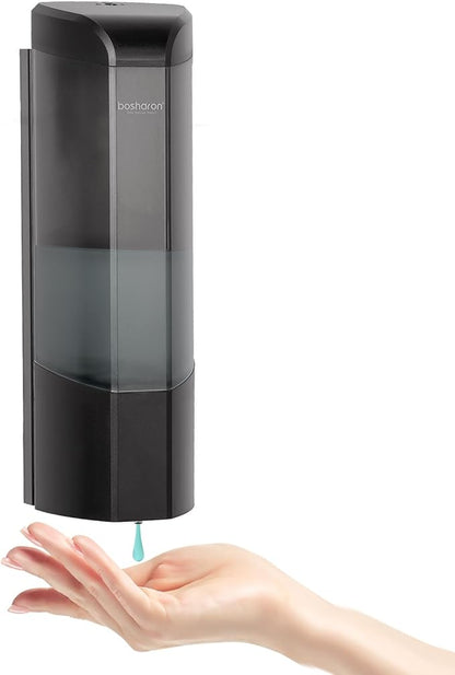 Automatic Soap Dispenser Wall Mount 700ml,Touchless Electric Sensor Liquid Gel Hand Sanitizer Dispenser Battery Operated for Office Home Kitchen Bathroom Hotel Restaurant Commercial (B-162-Black)