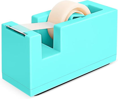1 Desktop Stapler & 1 Tape Dispenser - 25 Sheet Capacity with 830 Staples and Staple Remover, Non-Slip for Office,School, Home & Classroom, Green(Tape not Included)