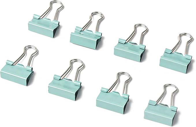 100 Pack Mini Light Green Binder Clips 5/8 Inch (15 mm), Colored Little Paper Clamps, Small Tiny Micro Size Paper Clips for Office Home School Business 0.6"