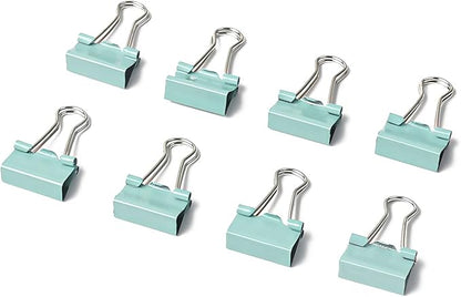 100 Pack Mini Light Green Binder Clips 5/8 Inch (15 mm), Colored Little Paper Clamps, Small Tiny Micro Size Paper Clips for Office Home School Business 0.6"