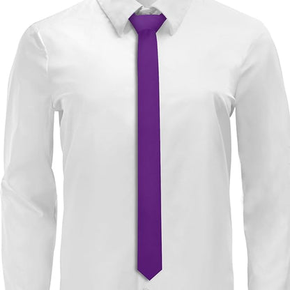 Skinny Ties Black Ties For Men and Women Solid Pure Color 1.58" (4CM) Plain Formal Slim Neckties