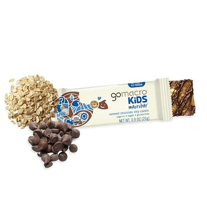 GoMacro MacroBar Organic Vegan Protein Bars - Sunflower Butter + Chocolate & Oatmeal Chocolate Chip (2.3 Ounce Bars, 12 Count) (Pack of 2)