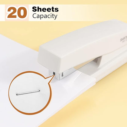 Tamaki Stapler, Office Stapler, Small Staplers for Desk, White