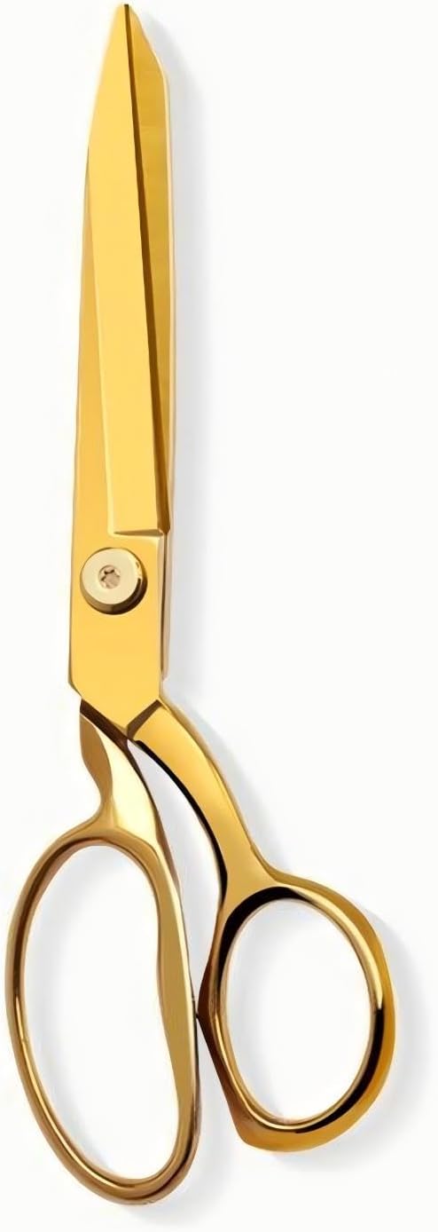 Ribbon Cutting Scissors,8 Inches Gold Scissors,Full Stainless Steel Material,Suitable for Ribbon-Cutting,Office,Home,Sewing,and Crafts