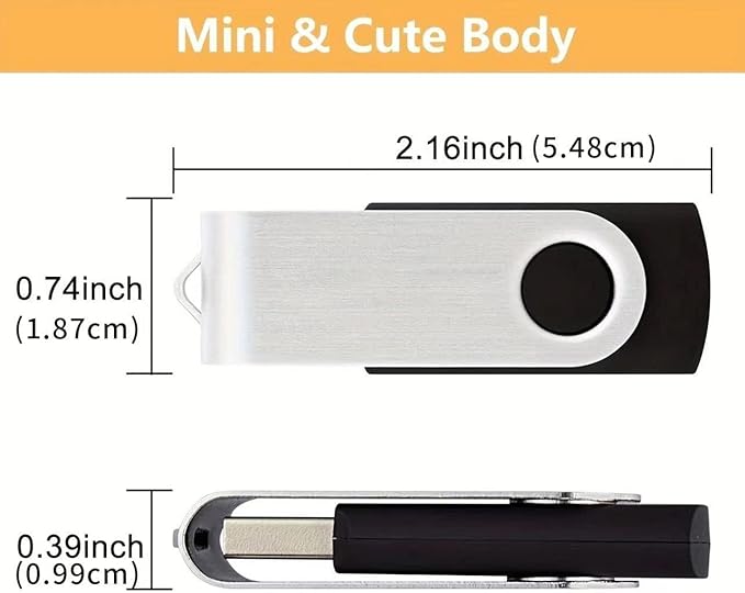 Generic 64GB Flash Drive 5 Pack USB 2.0 Flash Drive Thumb Drive USB Flash Driver Drive Pack Keychain Design Jump Drives Memory Stick for Data Storage(5 Pack Swivel USB Mixed Colors 64GB)