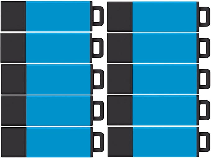 Centon DataStick Pro2 USB 2.0 Flash Drive 16GB x 10, Bright Blue (S1-U2T18-16G-10)