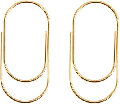 Gold Paper Clips, 20pcs 50mm 1.97" Jumbo Fat Wide Paper Clips Non-Skid Smooth Finish Steel Wire Medium Office Supply Accessories