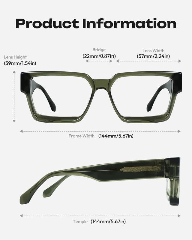 Blue Light Blocking Glasses - Anti Glare & Eyestrain, 99% Filter, Lightweight Acetate Frame for Gaming/Office/Reading
