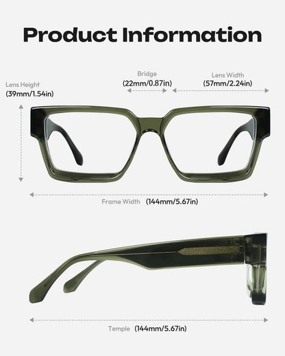 Blue Light Blocking Glasses - Anti Glare & Eyestrain, 99% Filter, Lightweight Acetate Frame for Gaming/Office/Reading